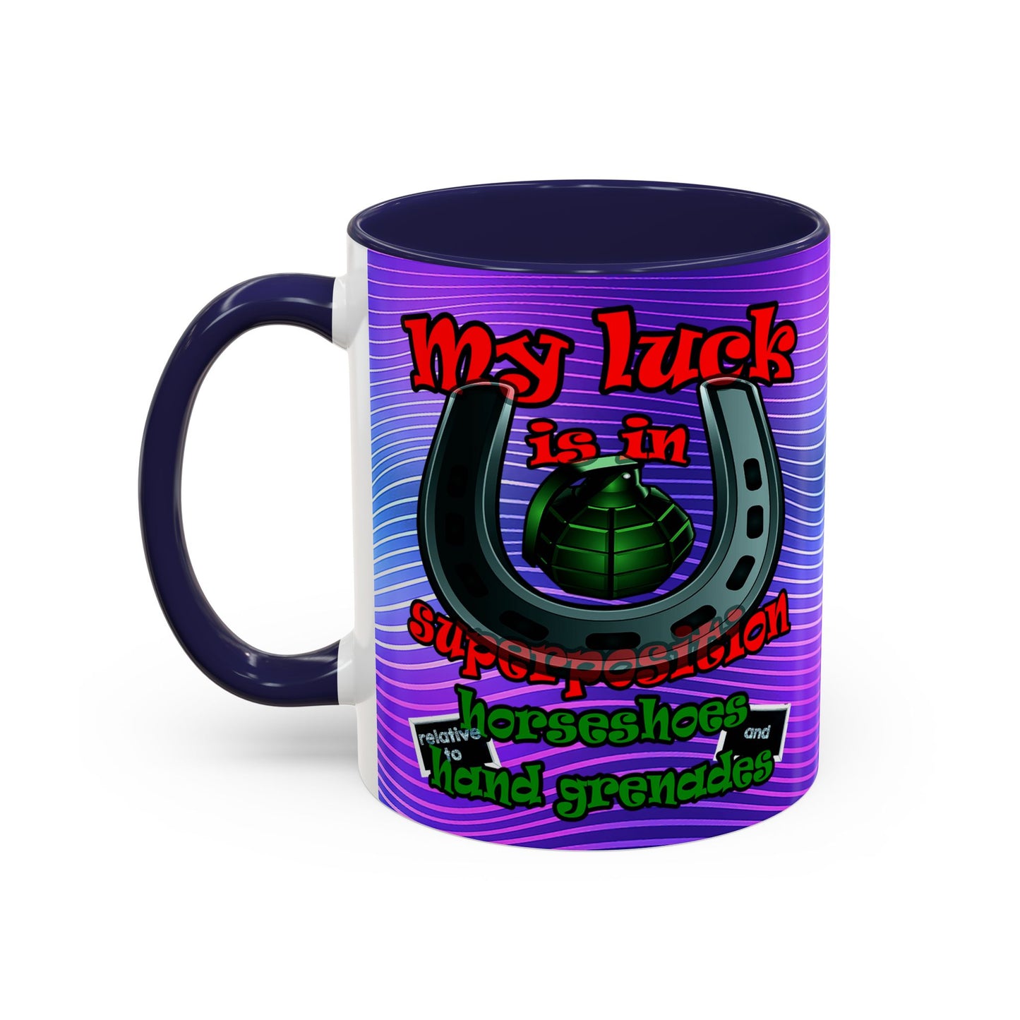 my luck - Accent Mug (purple wave)