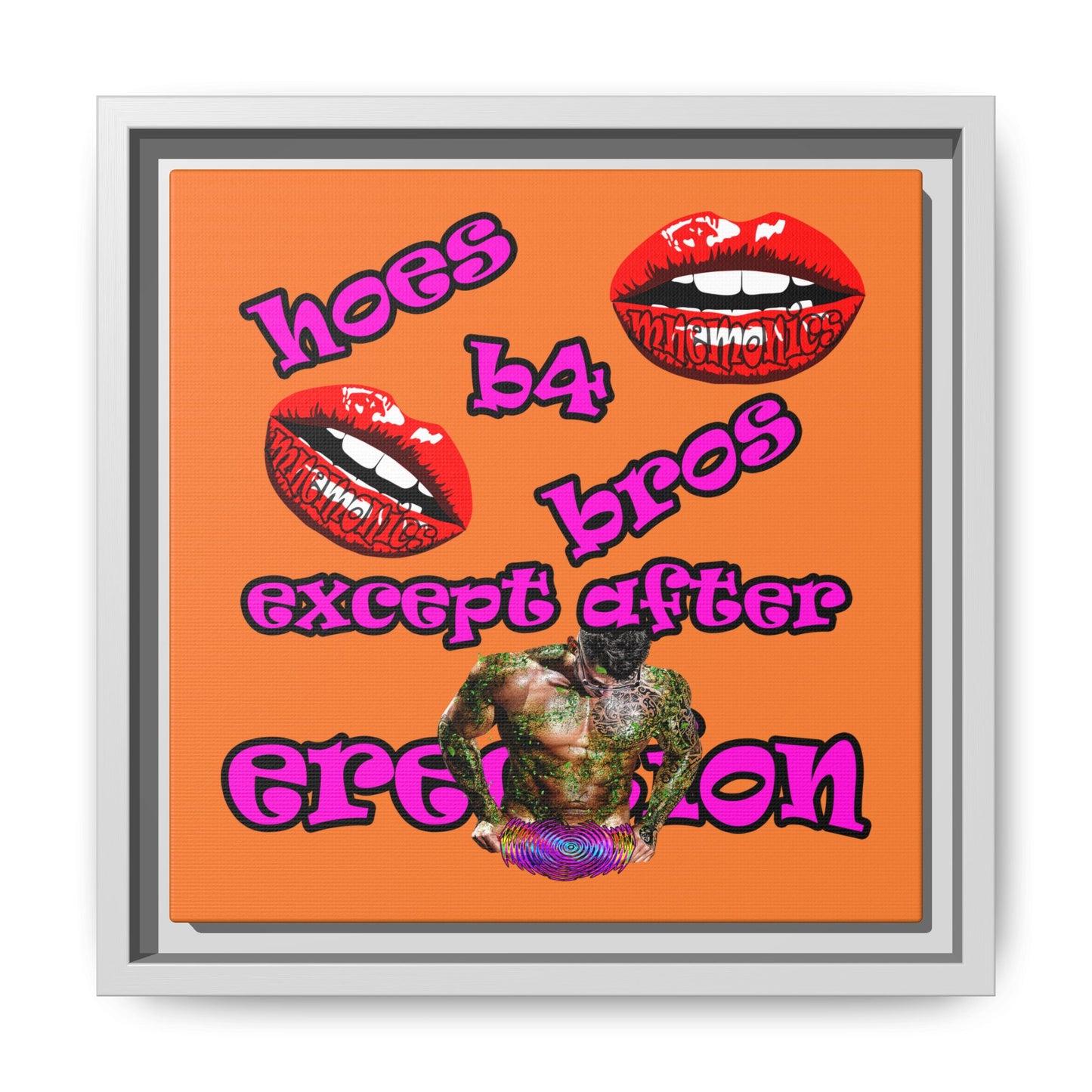 hoes b4 bros - framed canvas art (crusta)
