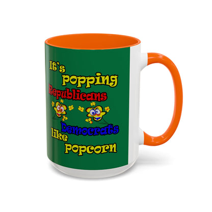 popping like popcorn - Accent Mug (dark green)