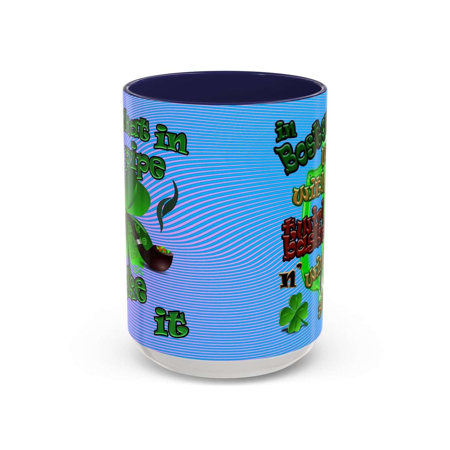 celtics logo - Accent Mug (light blue-purple wave)