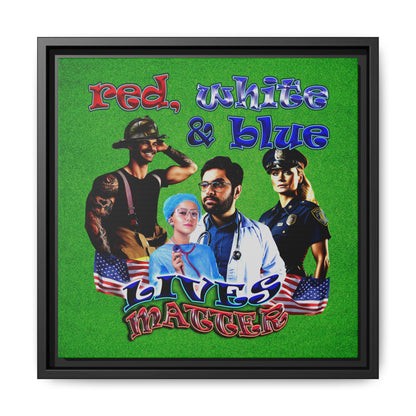 rw&b lives matter - framed canvas art (green turf)