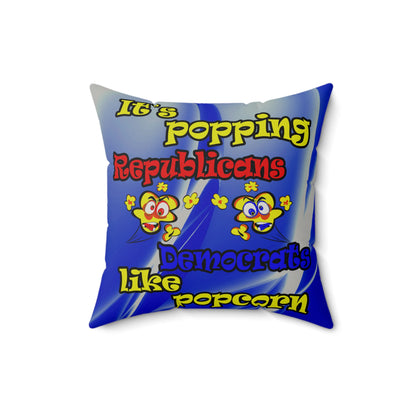 popping like popcorn - Faux Suede Square Pillow - (blue-white wave)