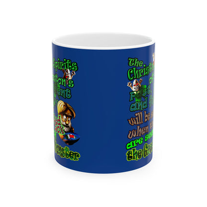 christmas spirits of boston - White Mug (dark blue)