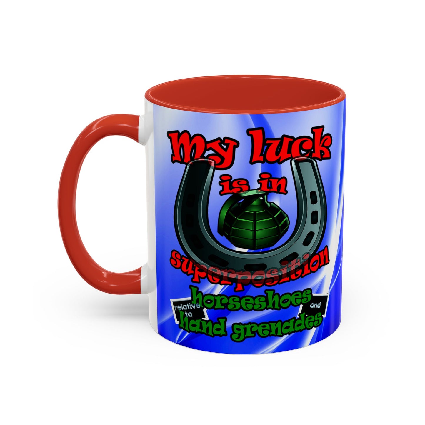 my luck - Accent Mug (blue-white wave)