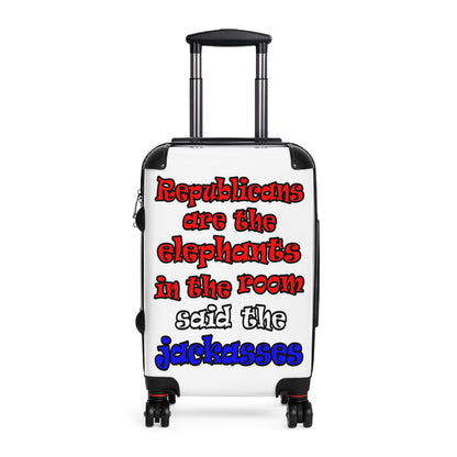donkeys and elephants - Suitcase (white)