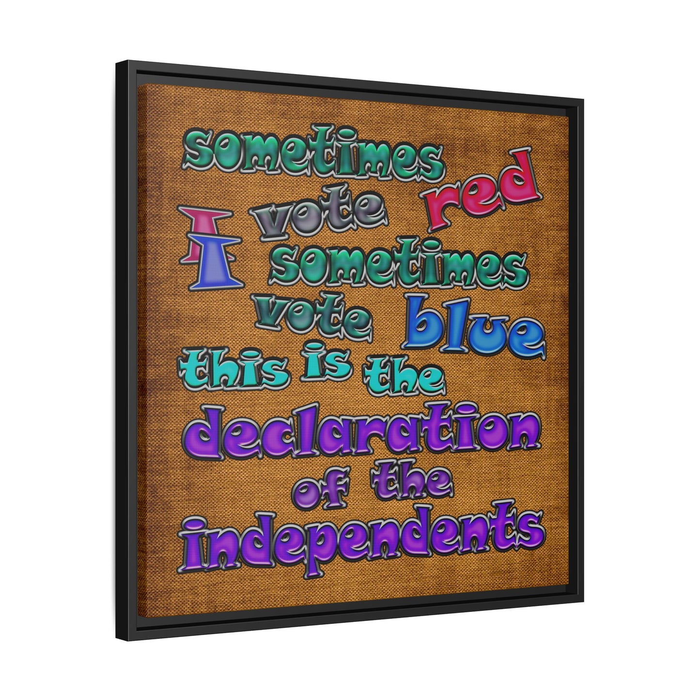 declaration of the independents - framed canvas art (brown papyrus)