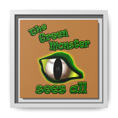 green monster - framed canvas art (light brown)
