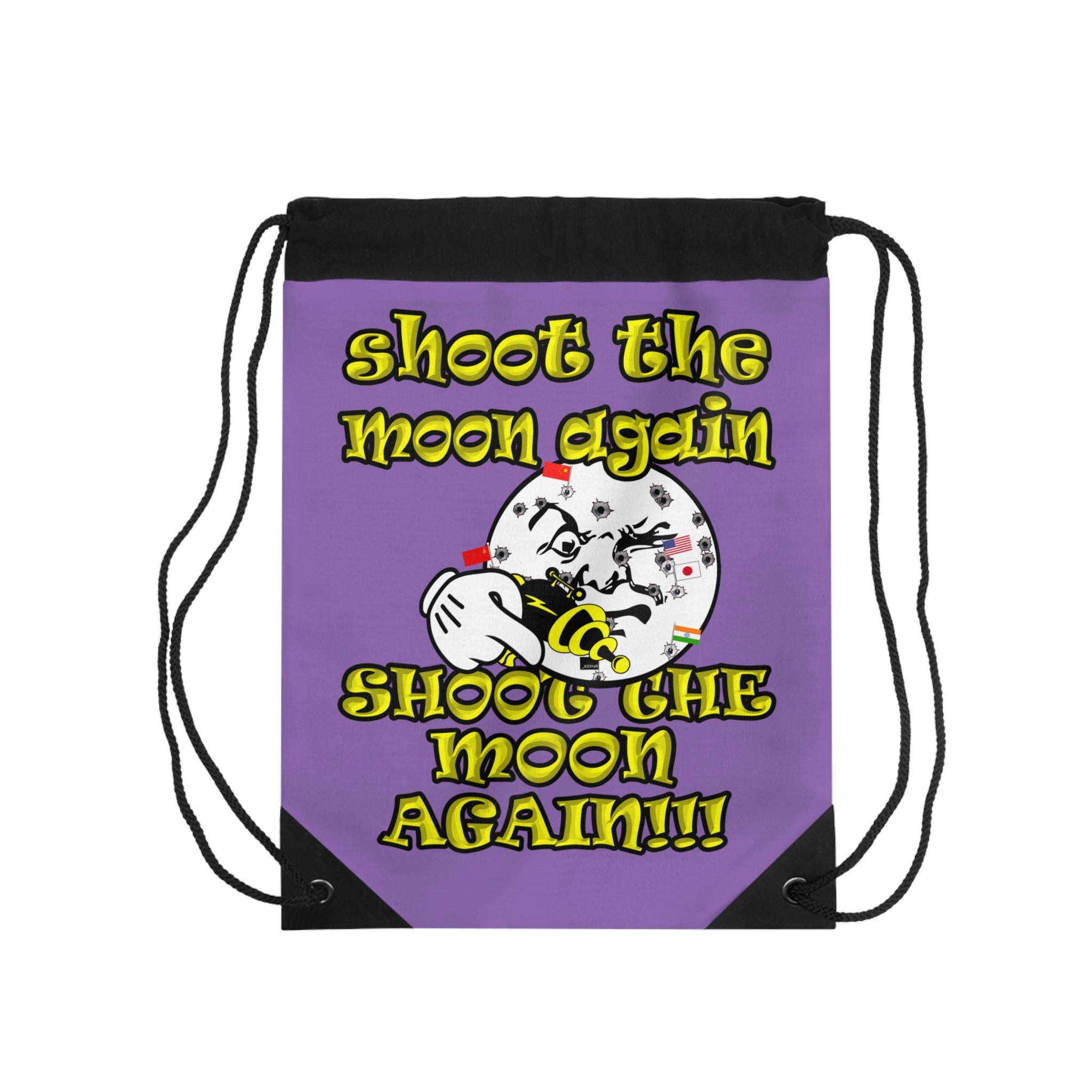 shoot the moon again - Drawstring Bag (light purple)