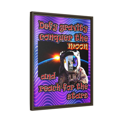 defy conquer reach - framed canvas art (purple wave)