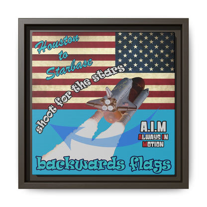shoot for the stars - framed canvas art (turquoise)