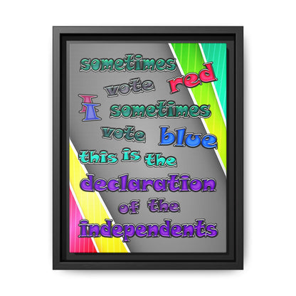 declaration of the independents - framed canvas art (rainbow split)