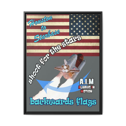 shoot for the stars - framed canvas art (dark grey)