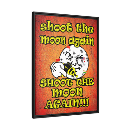 shoot the moon again - framed canvas art (burnt orange)