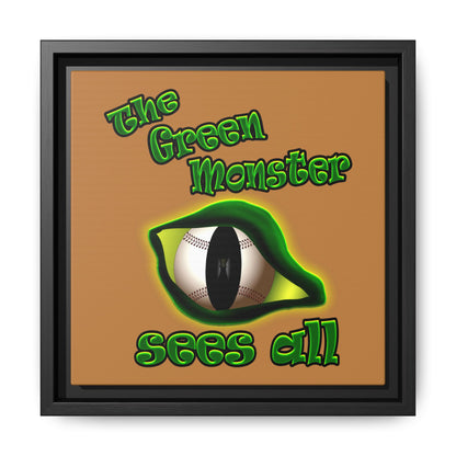 green monster - framed canvas art (light brown)