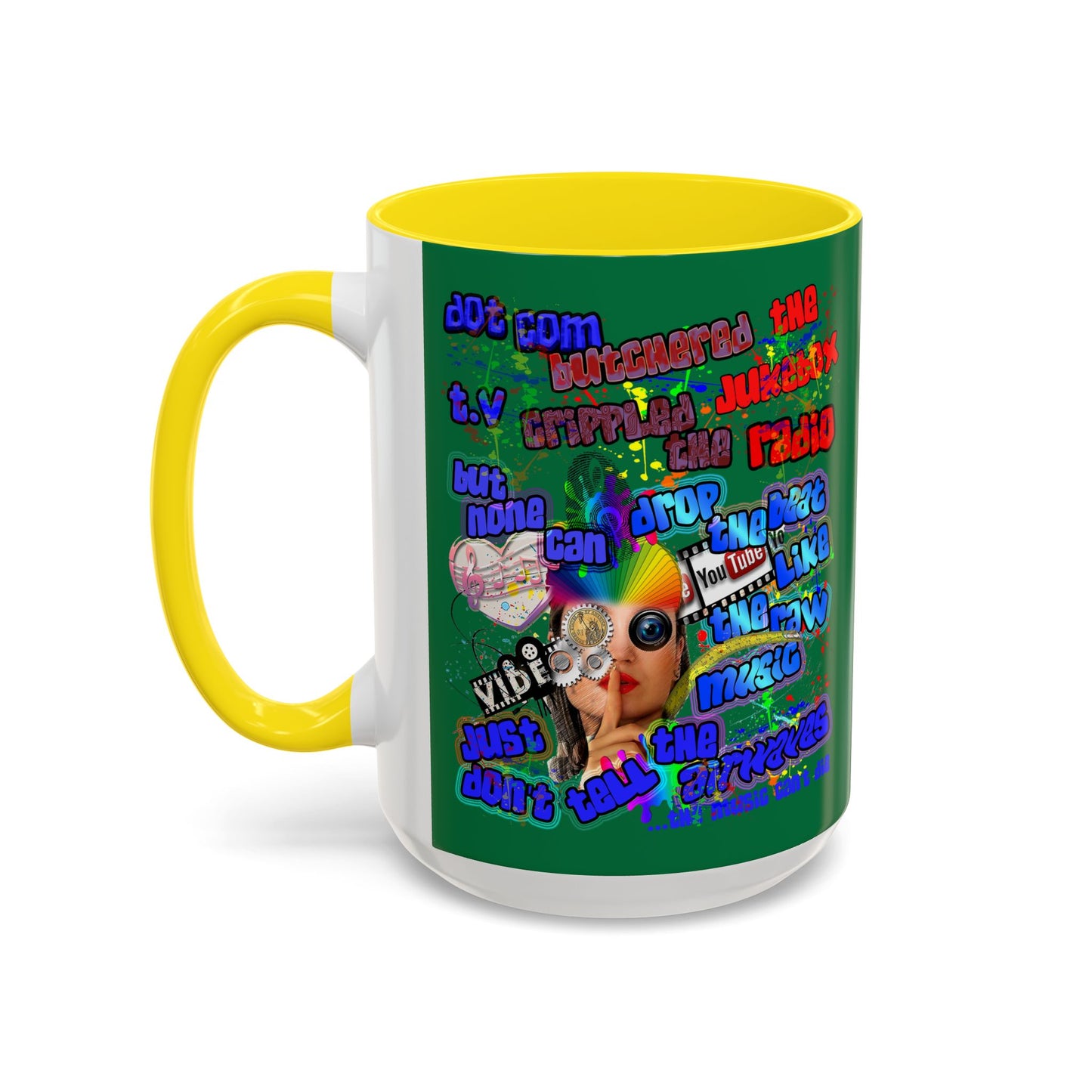 drop the beat - Accent Mug (dark green)