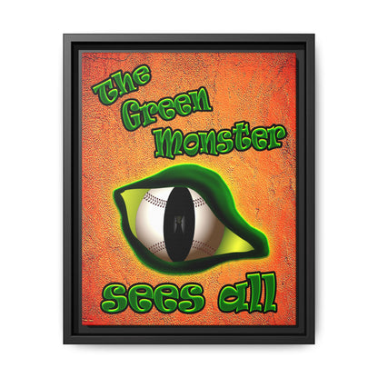 green monster - framed canvas art (burnt orange)