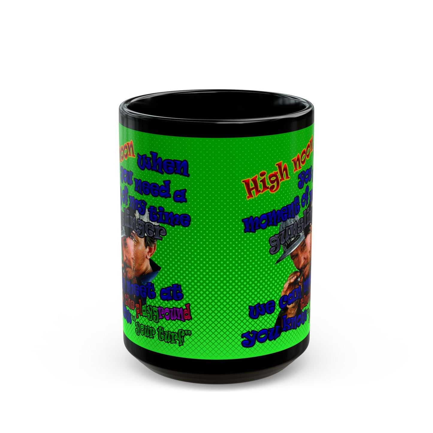 high noon - Black Mug (logo green)