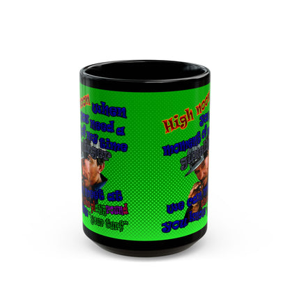 high noon - Black Mug (logo green)