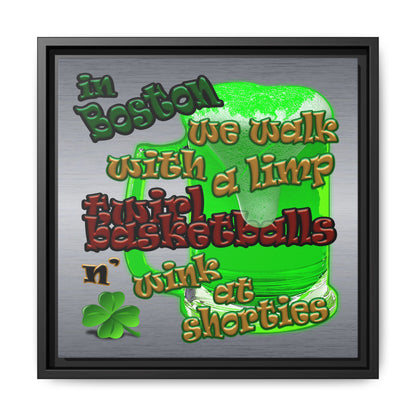 celtics logo - framed canvas art (brushed nickel)