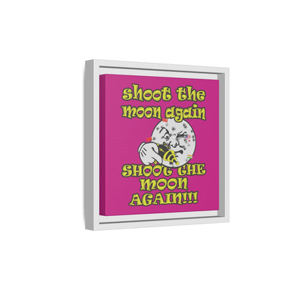 shoot the moon again - framed canvas art (pink)