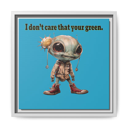 I don't care that your green - framed canvas art (turquoise)