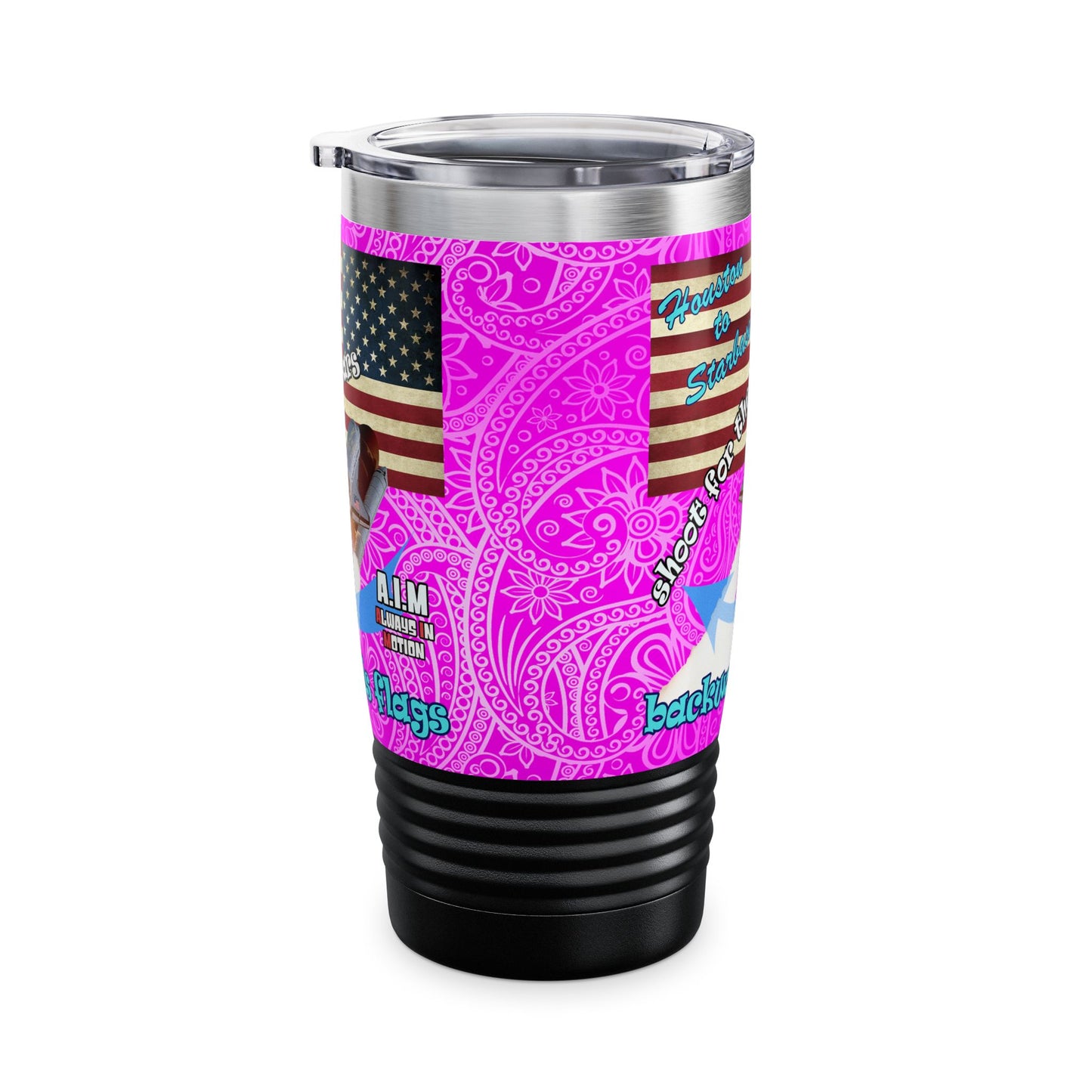 shoot for the stars - Ringneck Tumbler, 20oz (pink swirl)