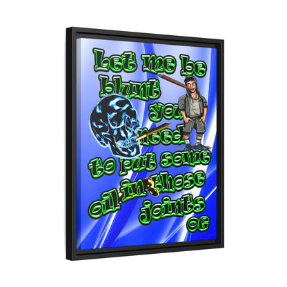 og - framed canvas art (blue-white wave)