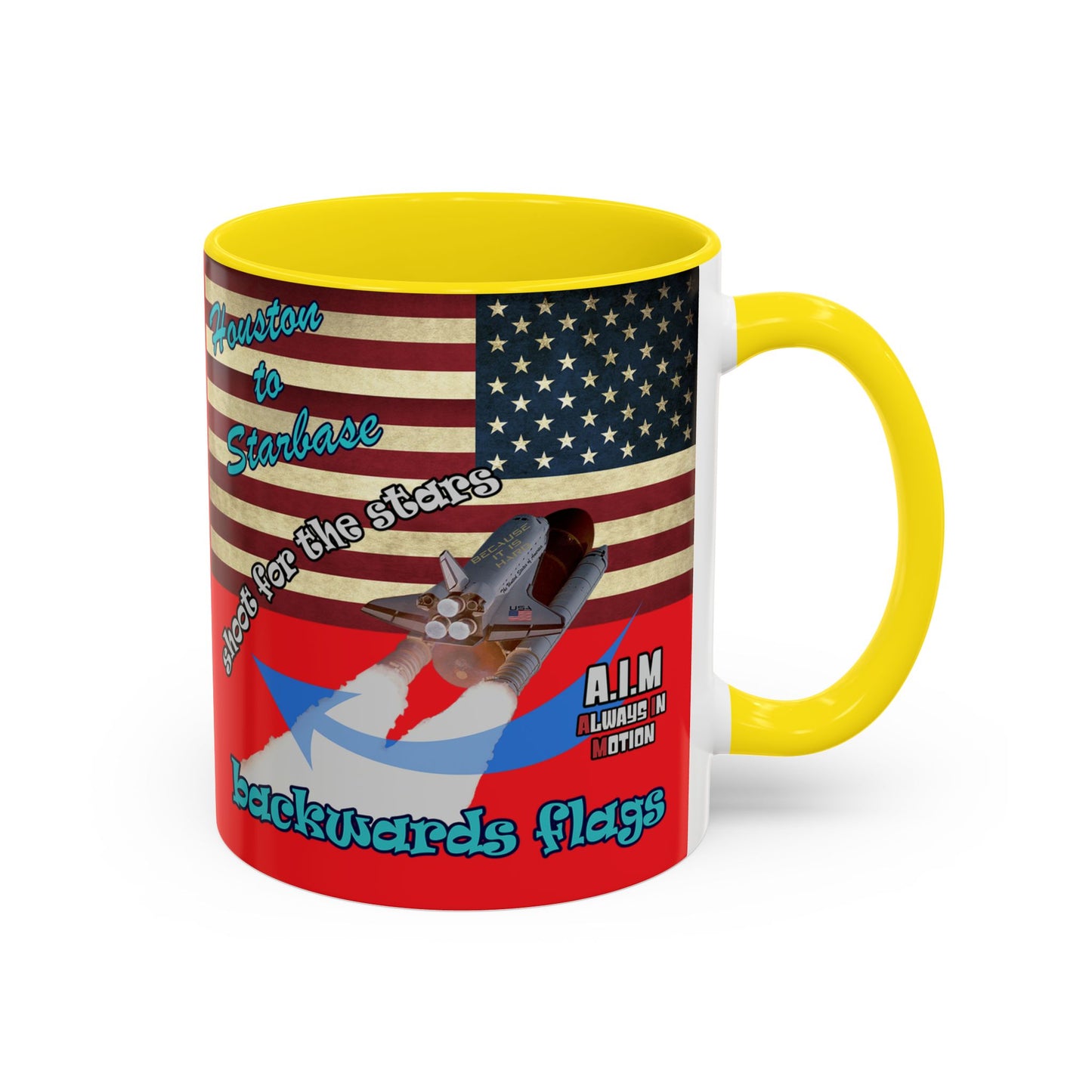 shoot for the stars - Accent Mug (red)