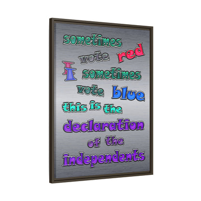 declaration of the independents - framed canvas art (brushed nickel)