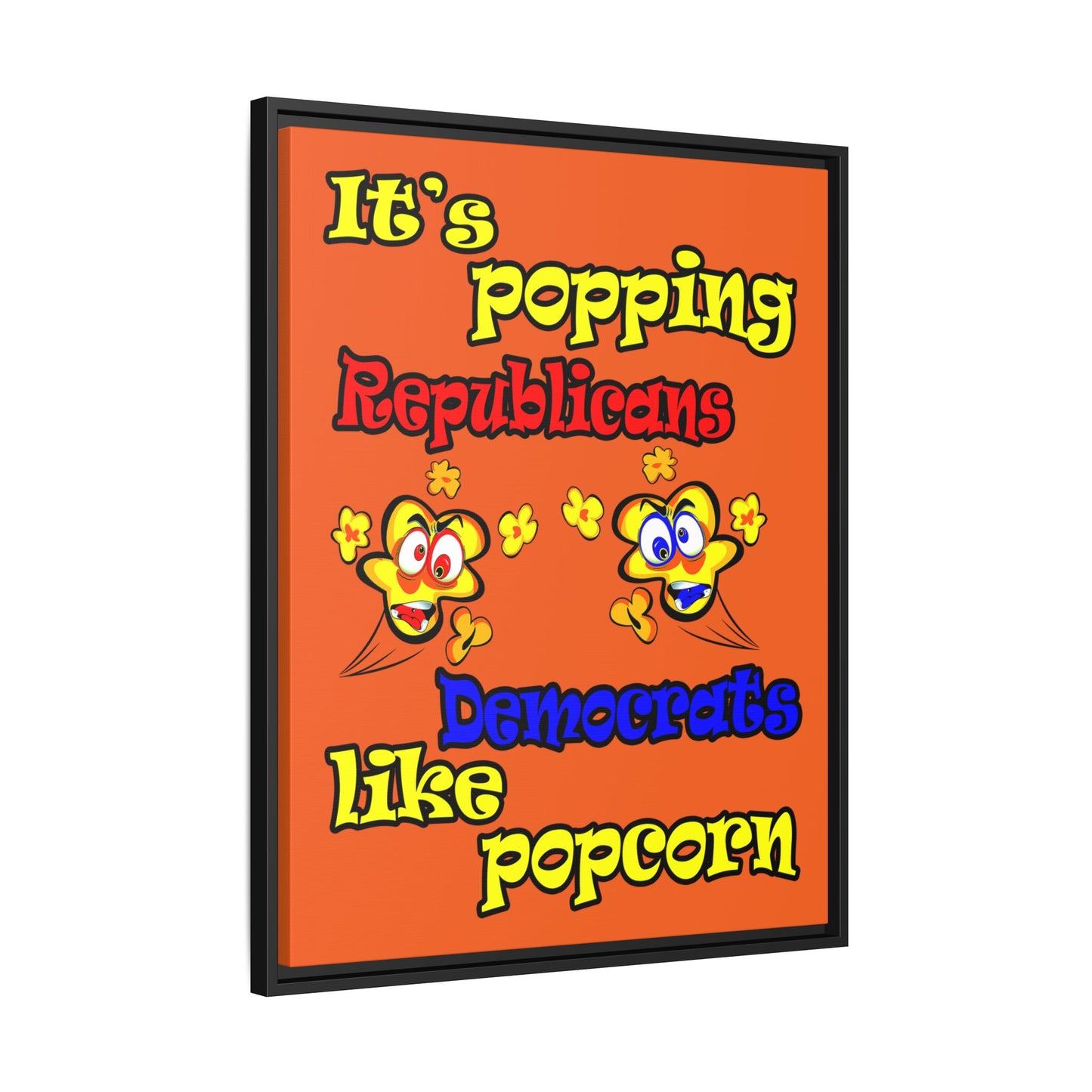 popping like popcorn - framed canvas art (orange)