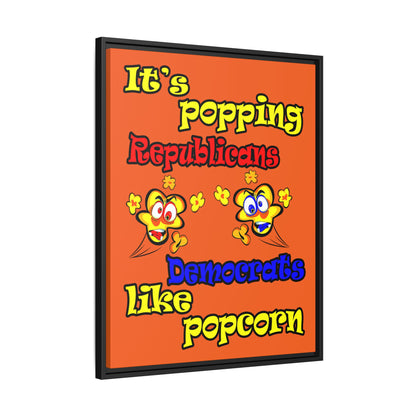 popping like popcorn - framed canvas art (orange)