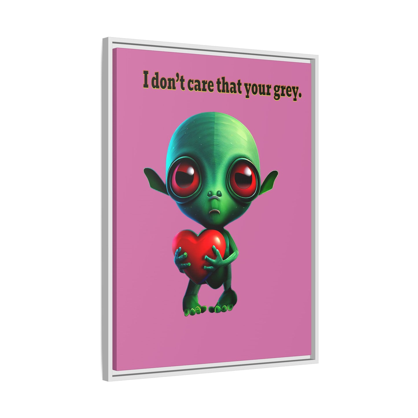 I don't care that your grey - framed canvas art (light pink)
