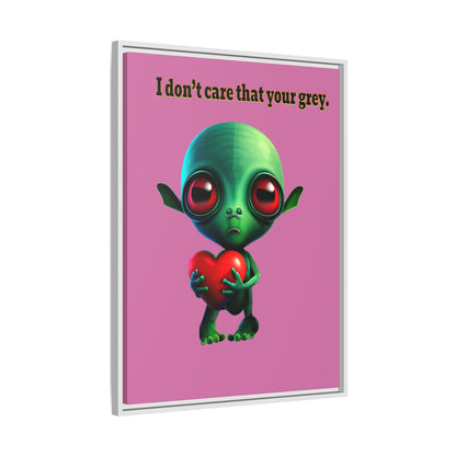 I don't care that your grey - framed canvas art (light pink)