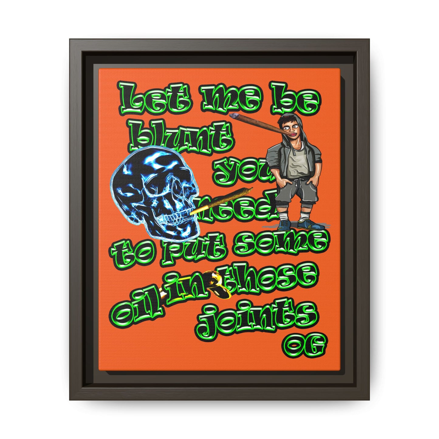 og - framed canvas art (orange)