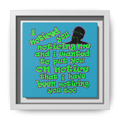 noticed you noticing - framed canvas art (turquoise)