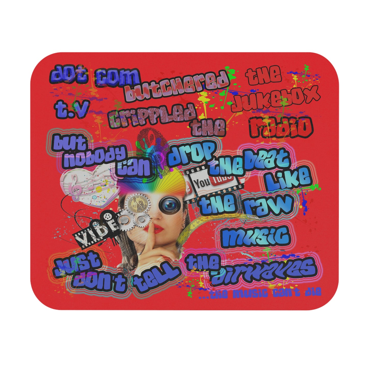 drop the beat - Mouse Pad (Rectangle) (red)