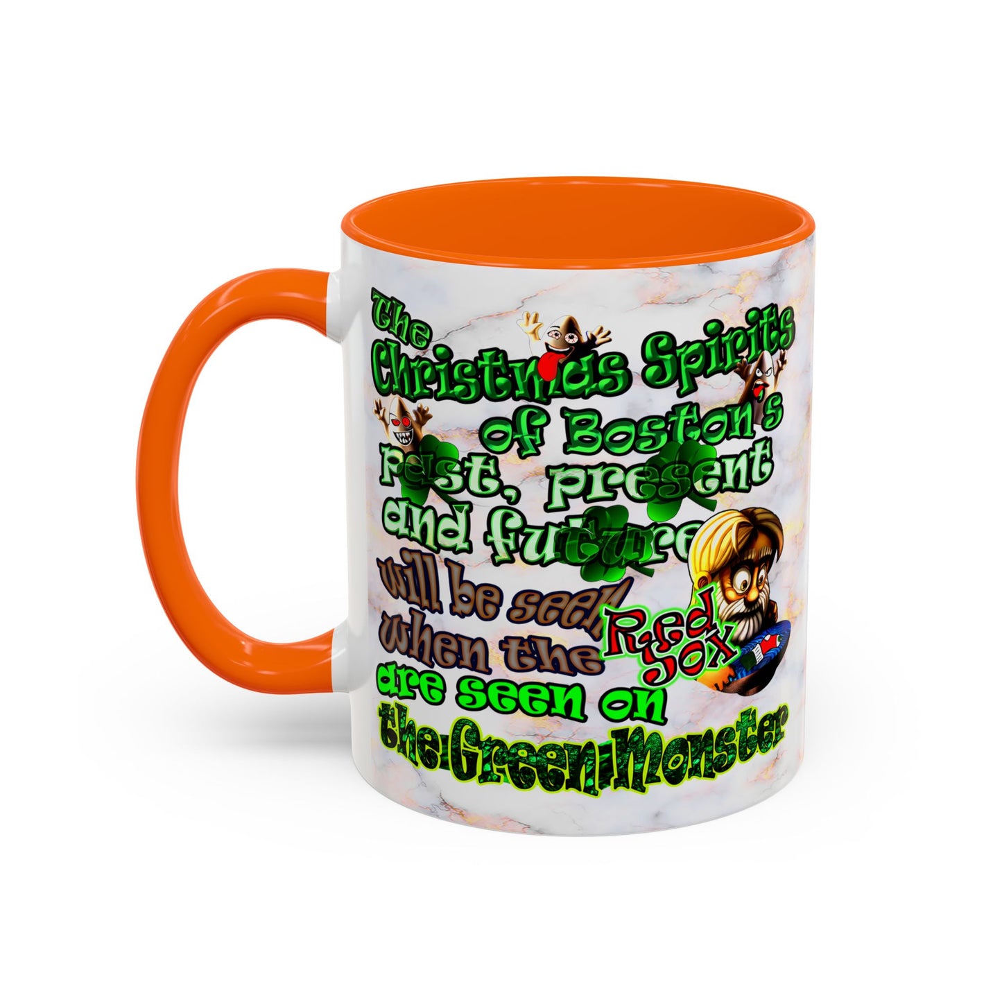 christmas spirits of boston - Accent Mug (white marble)