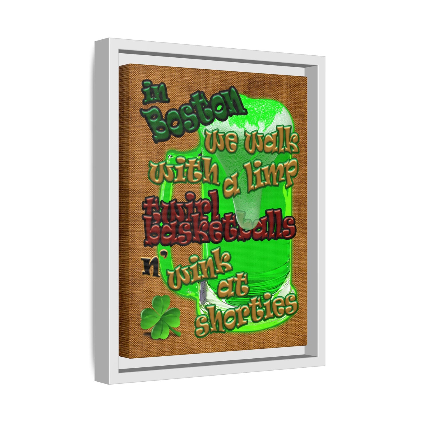 celtics logo - framed canvas art (brown papyrus)