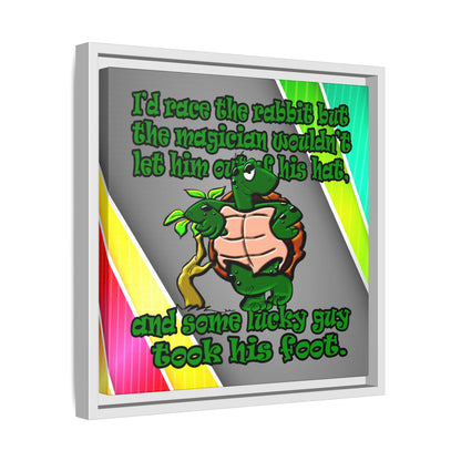 turtle race - framed canvas art (rainbow split)