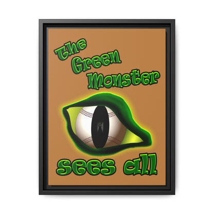green monster - framed canvas art (light brown)