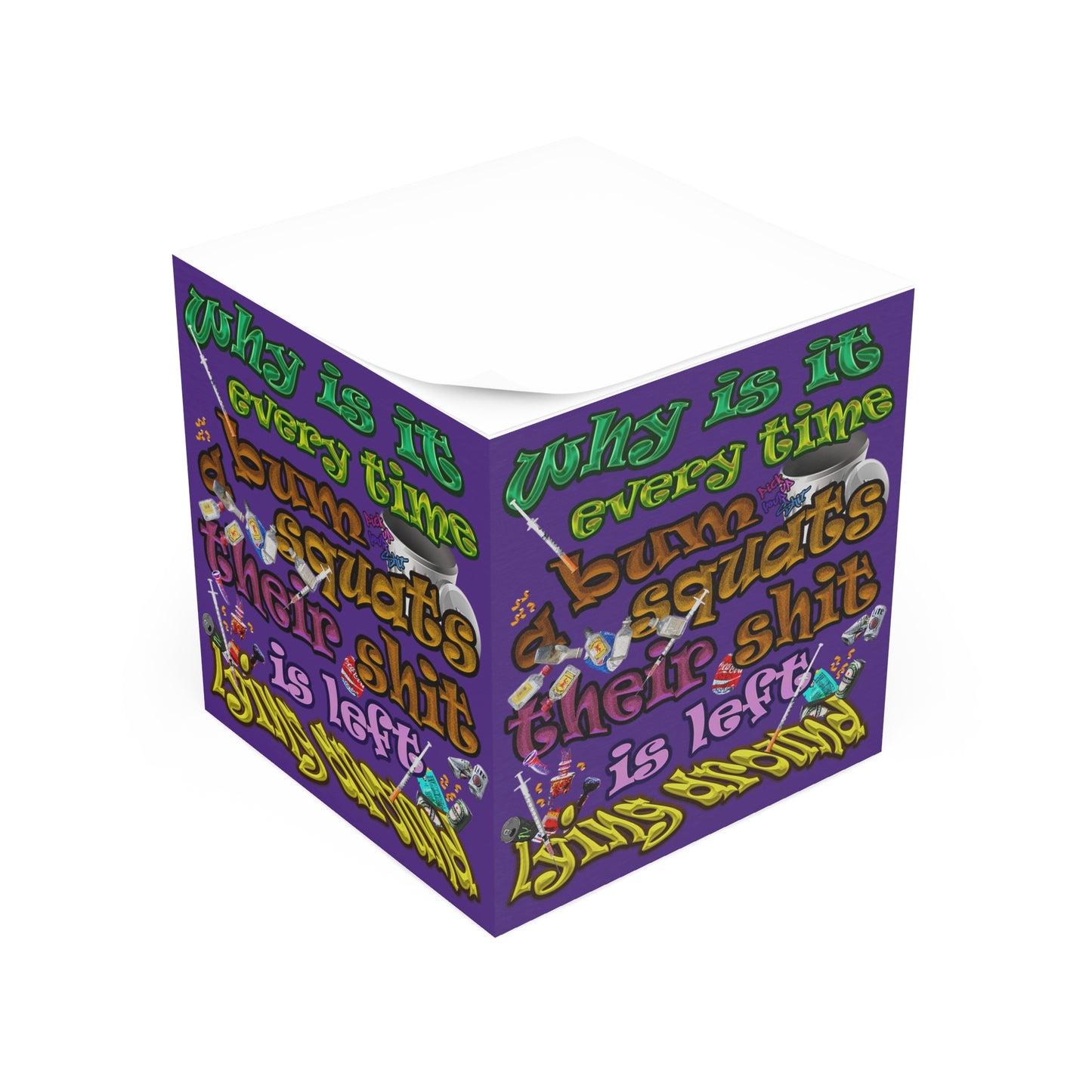 the bum's shit - note cube (purple)