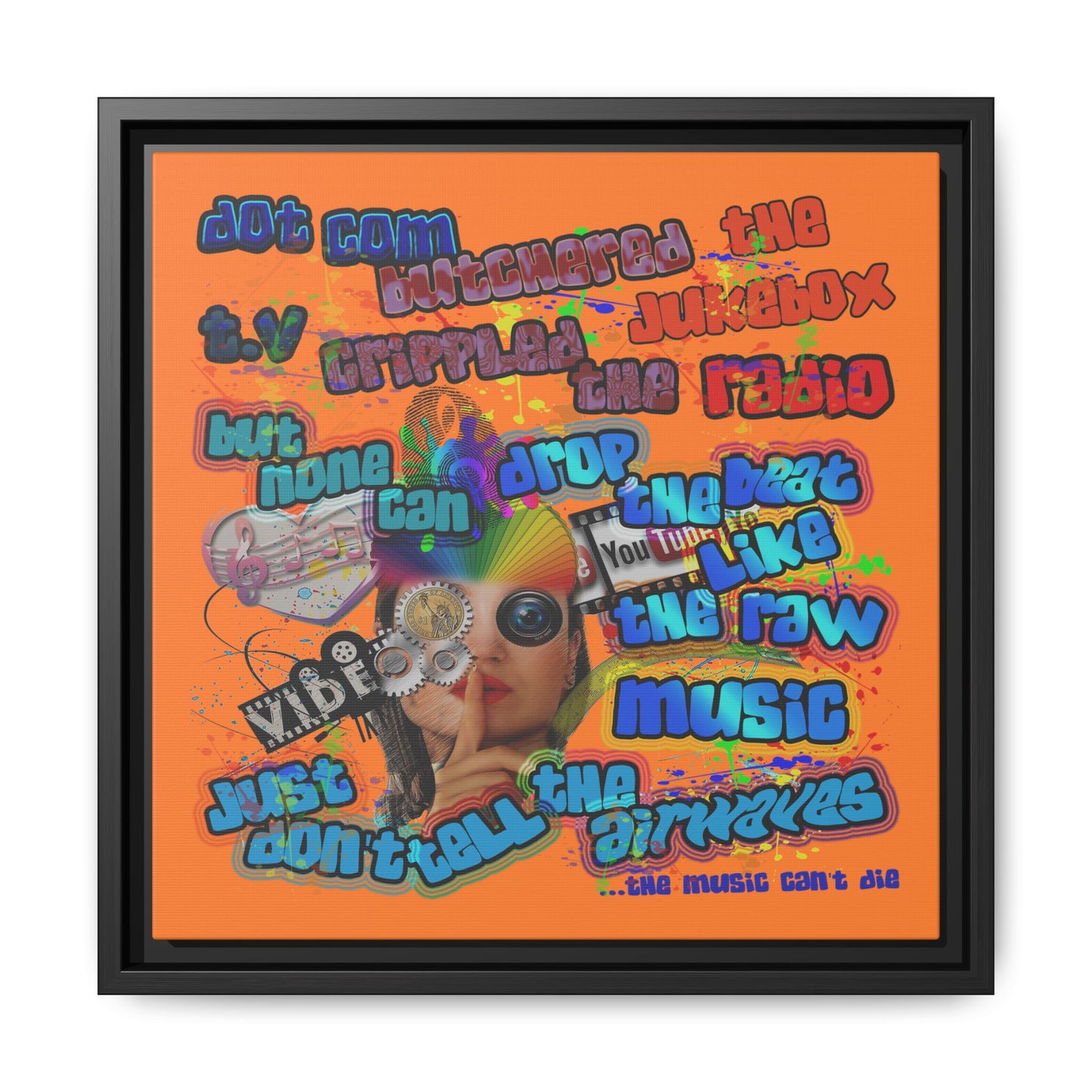 drop the beat - framed canvas art (crusta)