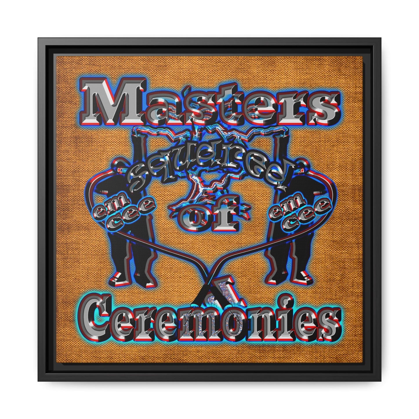 em cee squared - framed canvas art (brown papyrus)