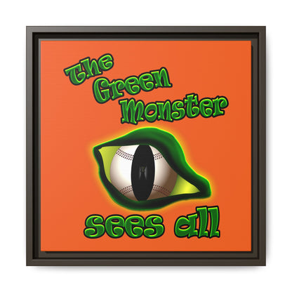 green monster - framed canvas art (orange)