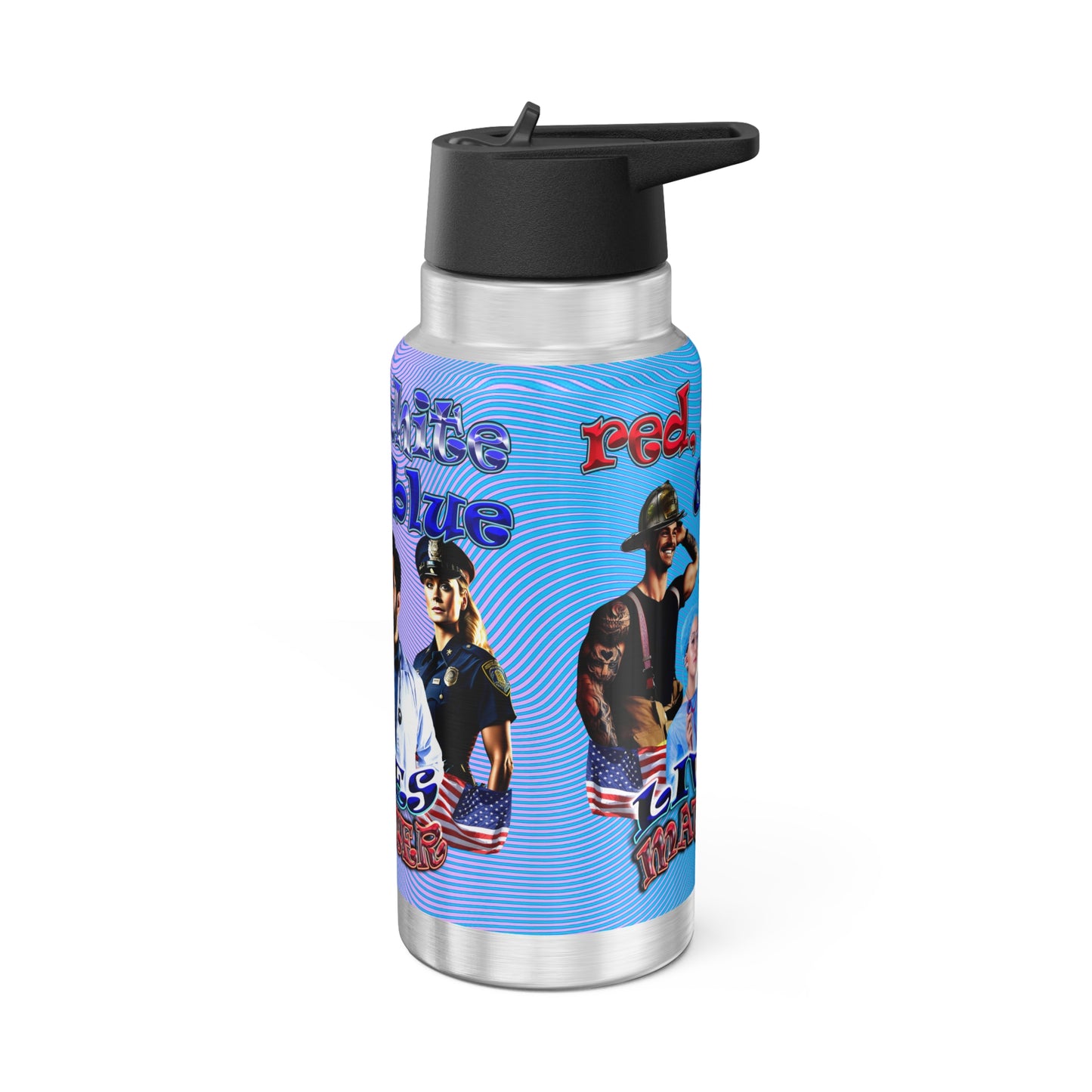 rw&b lives matter - Gator Tumbler, 32oz  (light blue-purple wave)