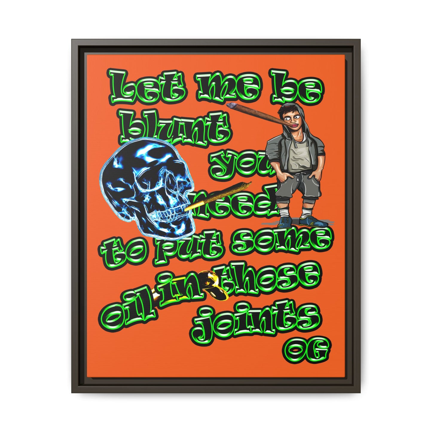 og - framed canvas art (orange)