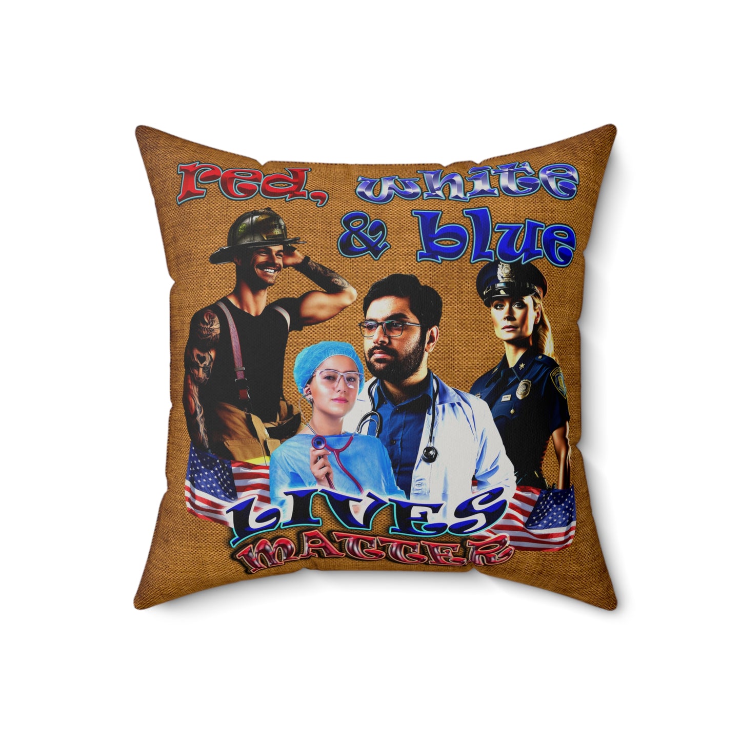 rw&b lives matter - Faux Suede Square Pillow - (dichromatic brown papyrus)