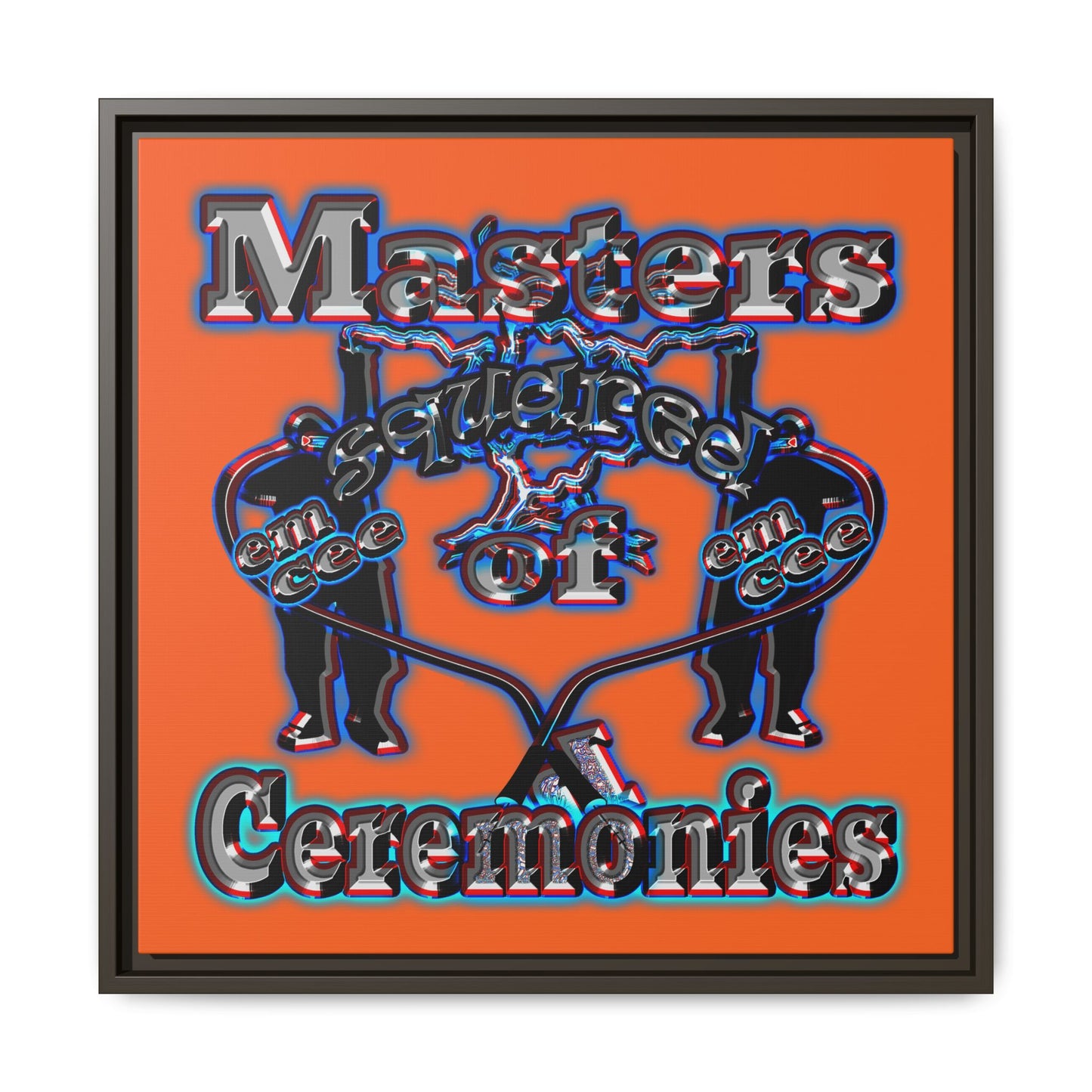 em cee squared - framed canvas art (orange)