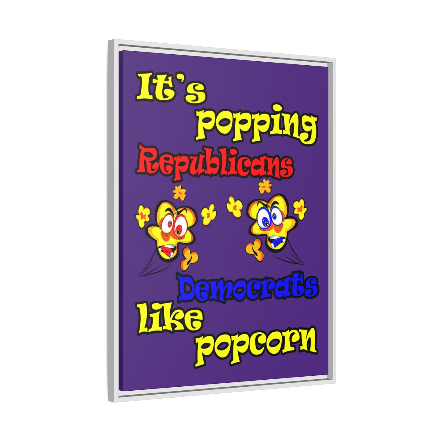 popping like popcorn - framed canvas art (purple)