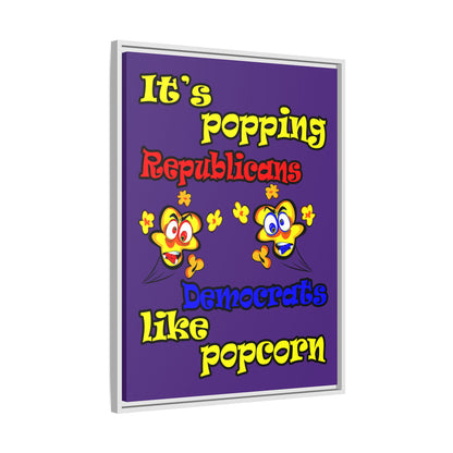 popping like popcorn - framed canvas art (purple)